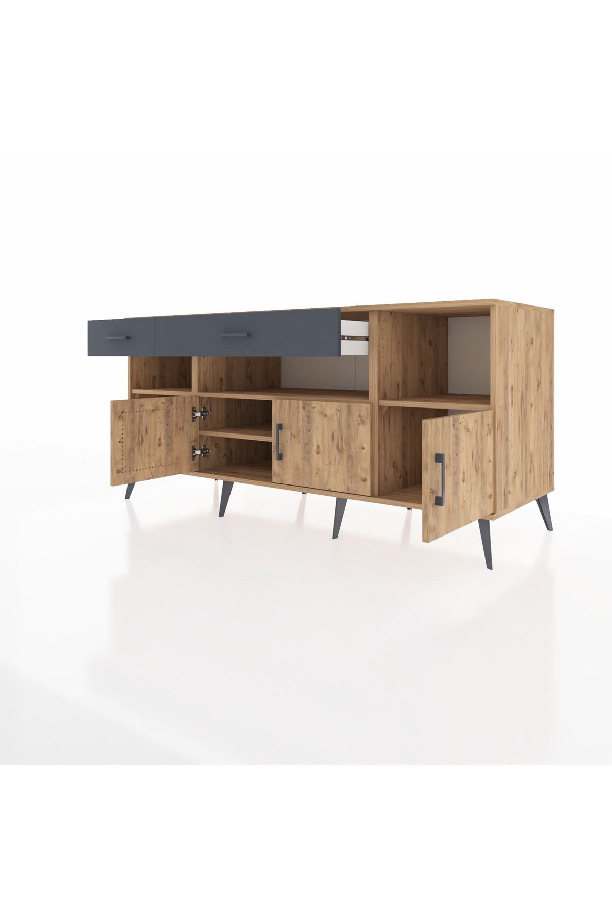 Kronos Konsol 5 Raflı 2 Çekmeceli 3 Kapaklı 176x59x83 - S610M013V20C