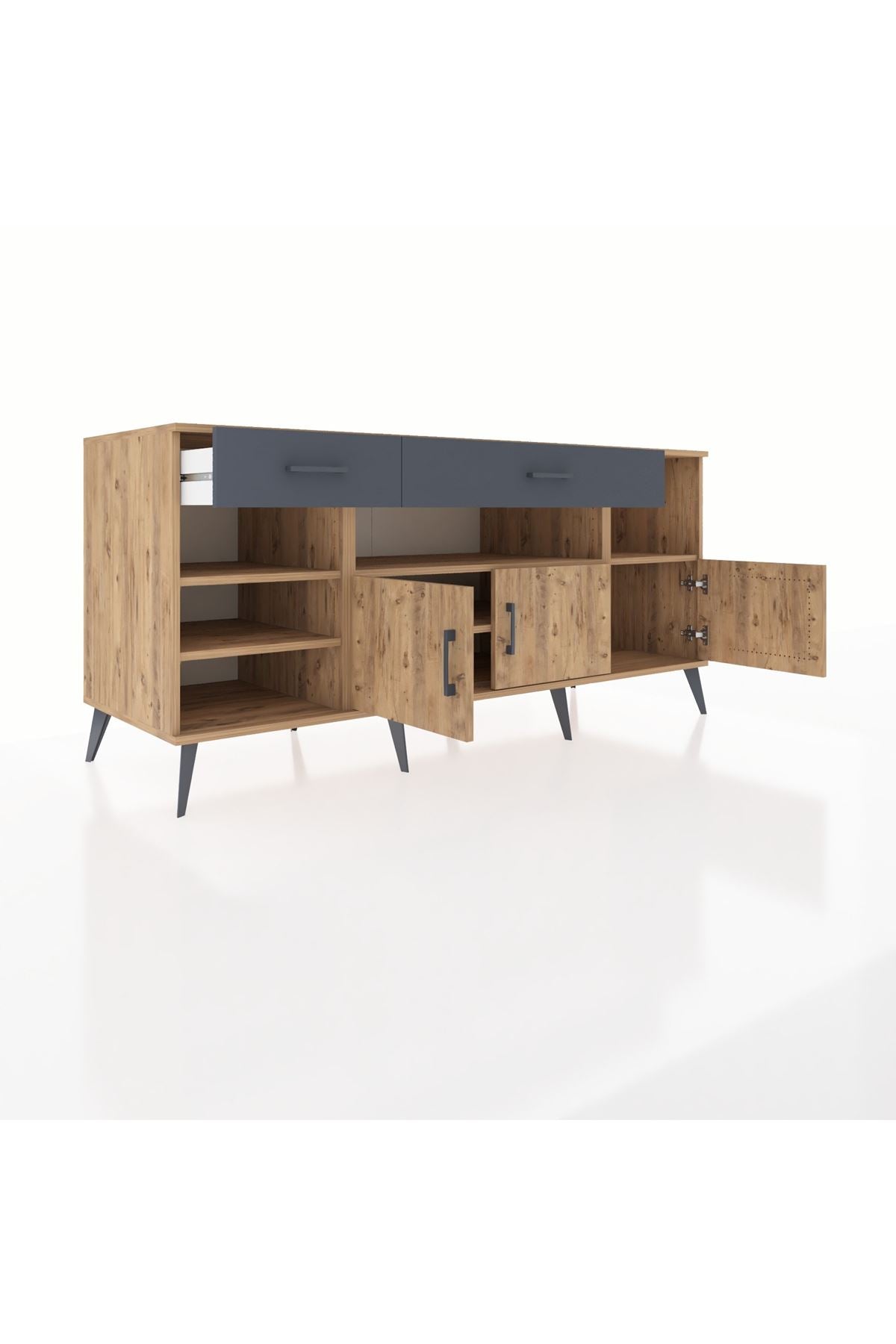 Kronos Konsol 5 Raflı 2 Çekmeceli 3 Kapaklı 176x59x83 - S610M013V20C