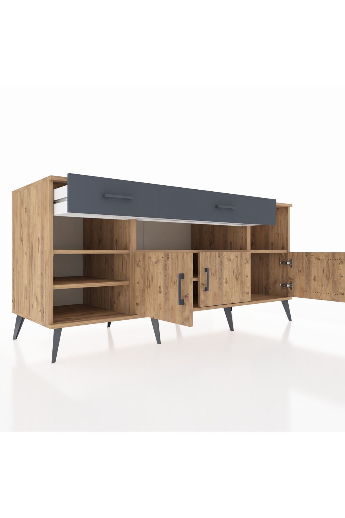 Kronos Konsol 5 Raflı 2 Çekmeceli 3 Kapaklı 176x59x83 - S610M013V20C