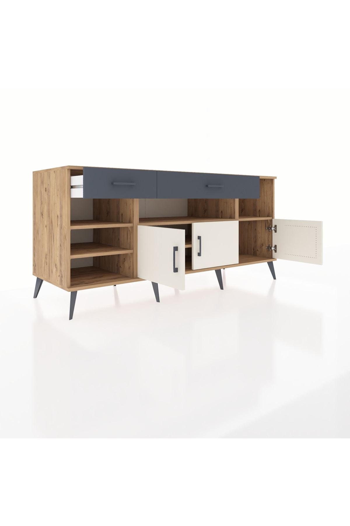 Kronos Konsol 5 Raflı 2 Çekmeceli 3 Kapaklı 176x59x83 - S610M013V23C