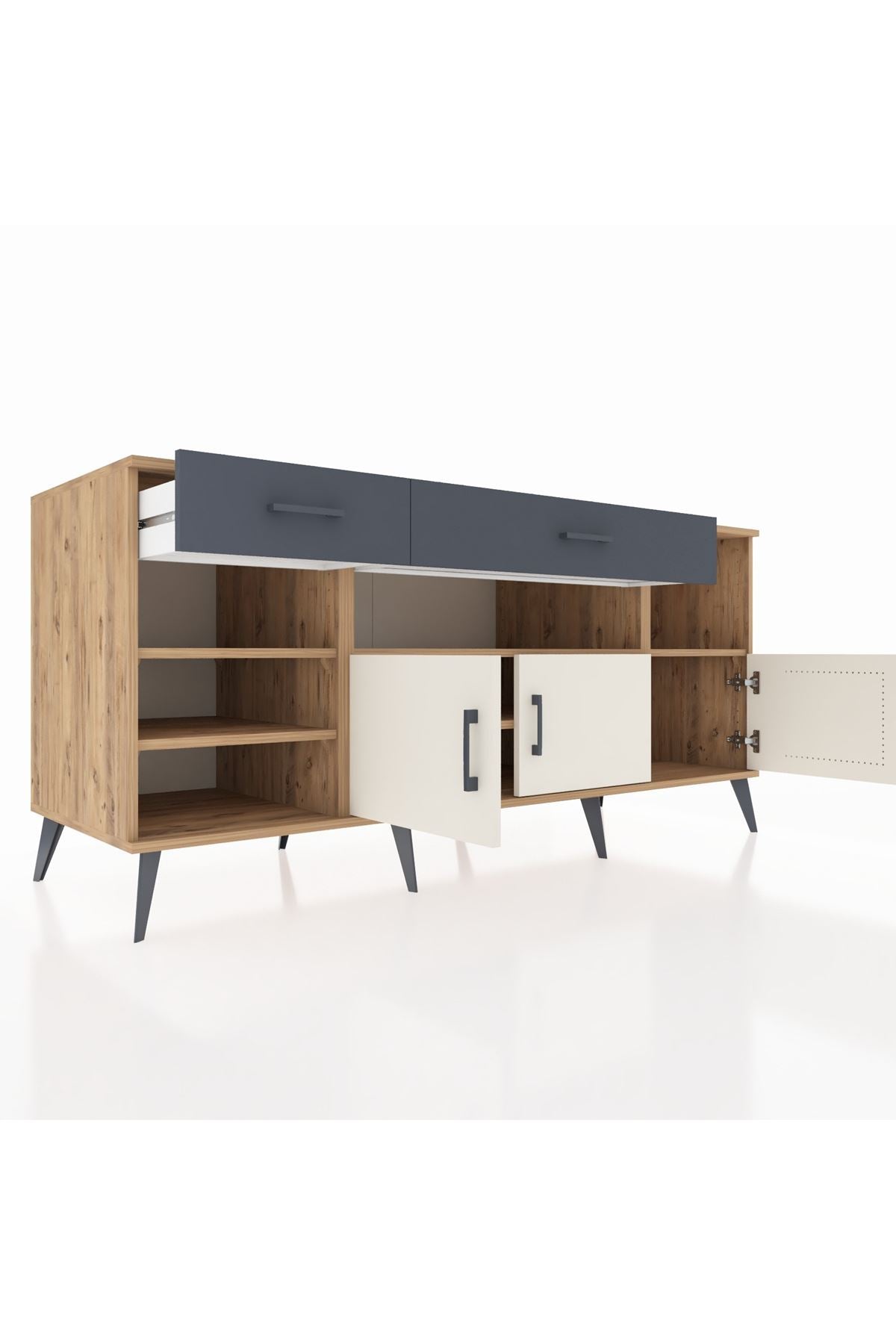 Kronos Konsol 5 Raflı 2 Çekmeceli 3 Kapaklı 176x59x83 - S610M013V23C