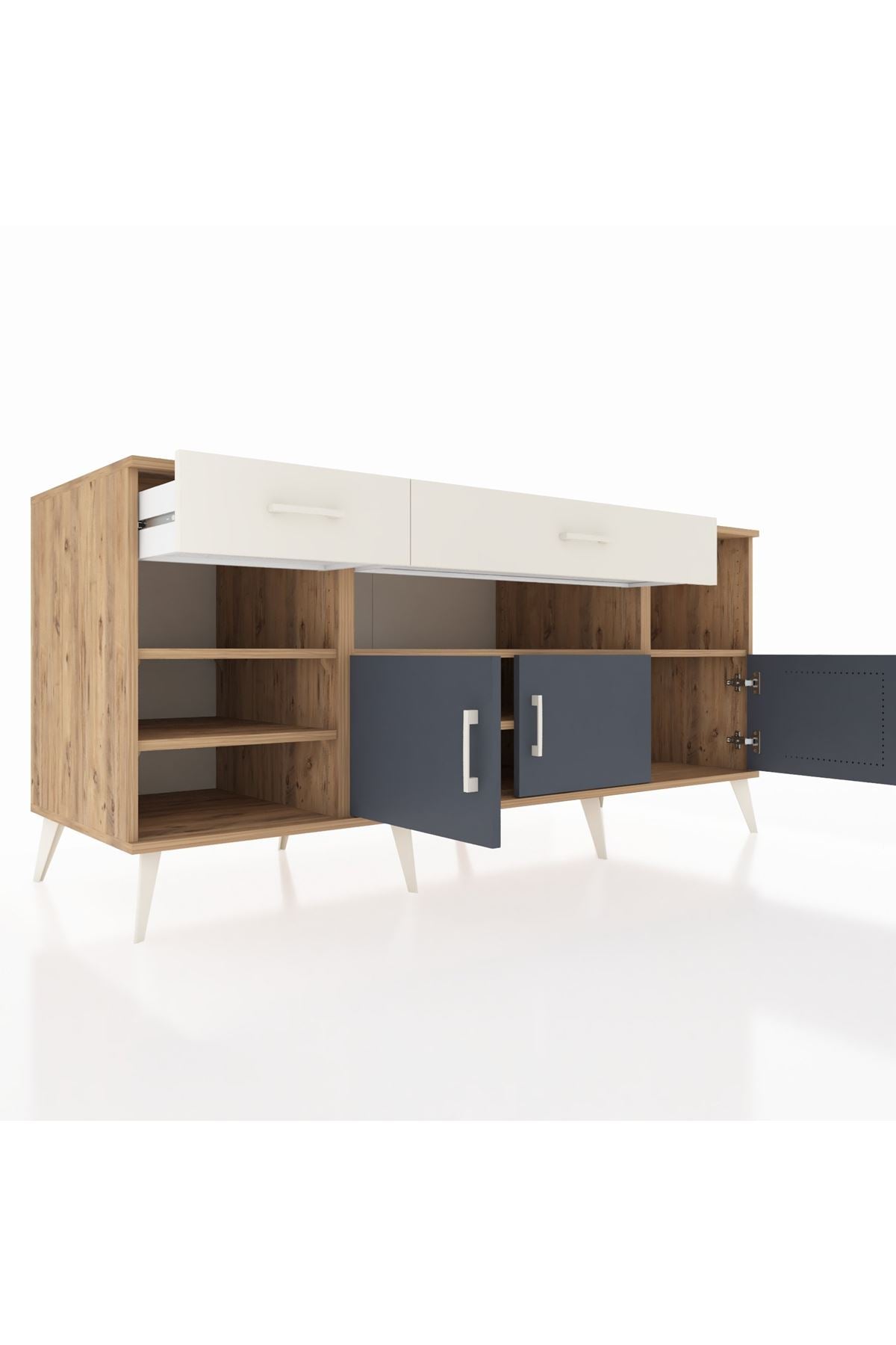 Kronos Konsol 5 Raflı 2 Çekmeceli 3 Kapaklı 176x59x83 - S610M013V25C