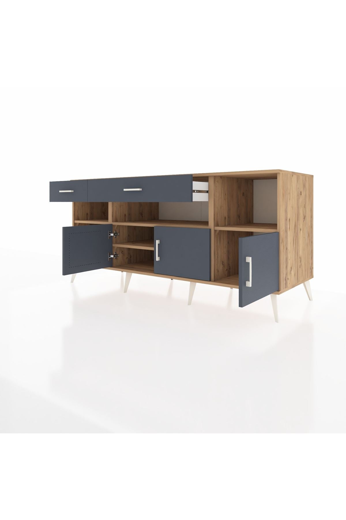 Kronos Konsol 5 Raflı 2 Çekmeceli 3 Kapaklı 176x59x83 - S610M013V26C