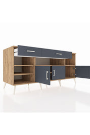 Kronos Konsol 5 Raflı 2 Çekmeceli 3 Kapaklı 176x59x83 - S610M013V26C