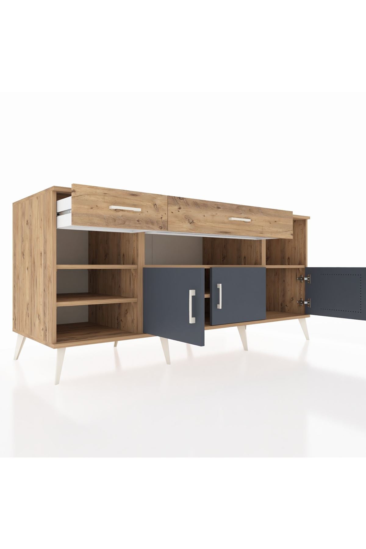 Kronos Konsol 5 Raflı 2 Çekmeceli 3 Kapaklı 176x59x83 - S610M013V27C