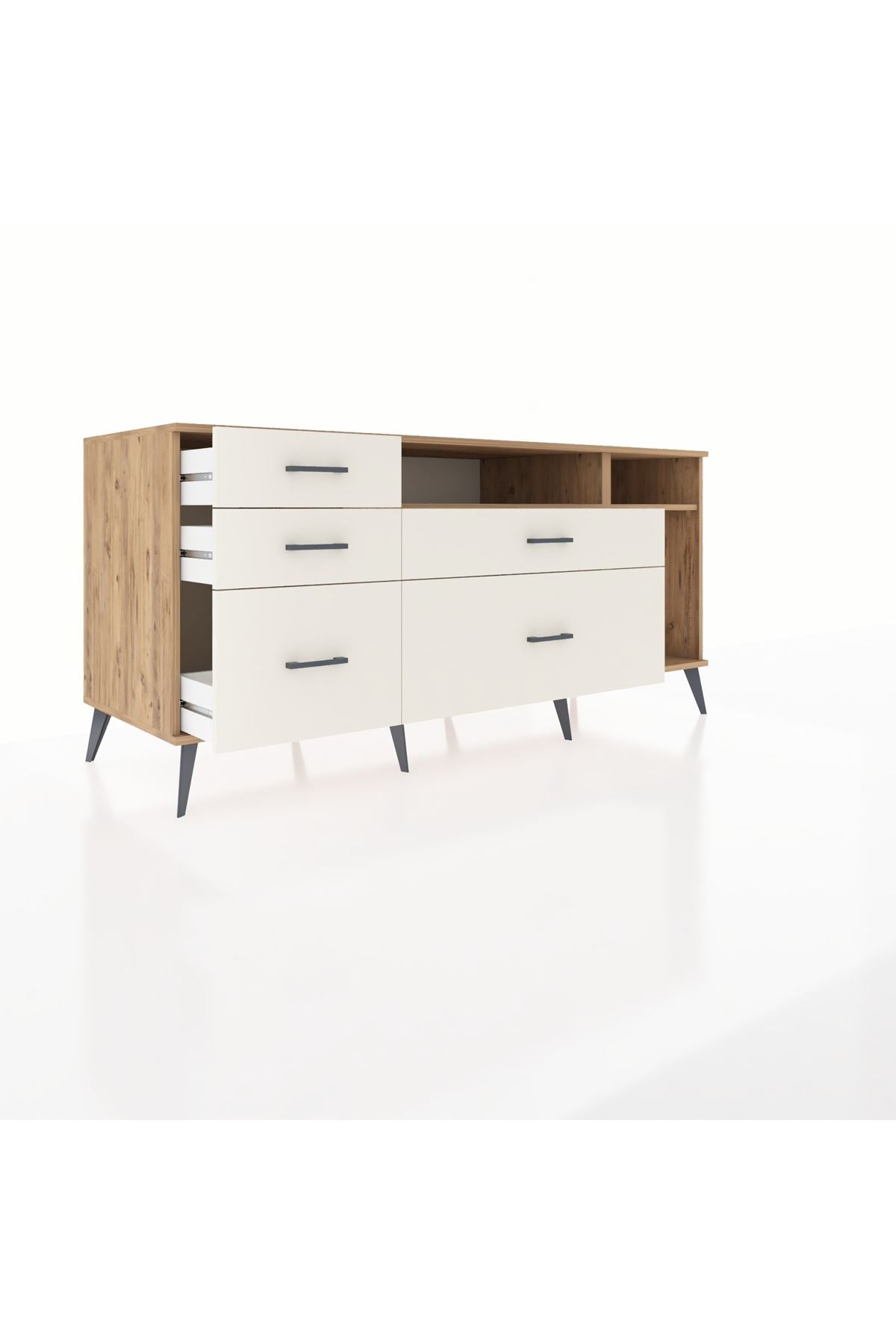 Kronos Konsol 2 Raflı 5 Çekmeceli 176x59x83 - S610M015V19C