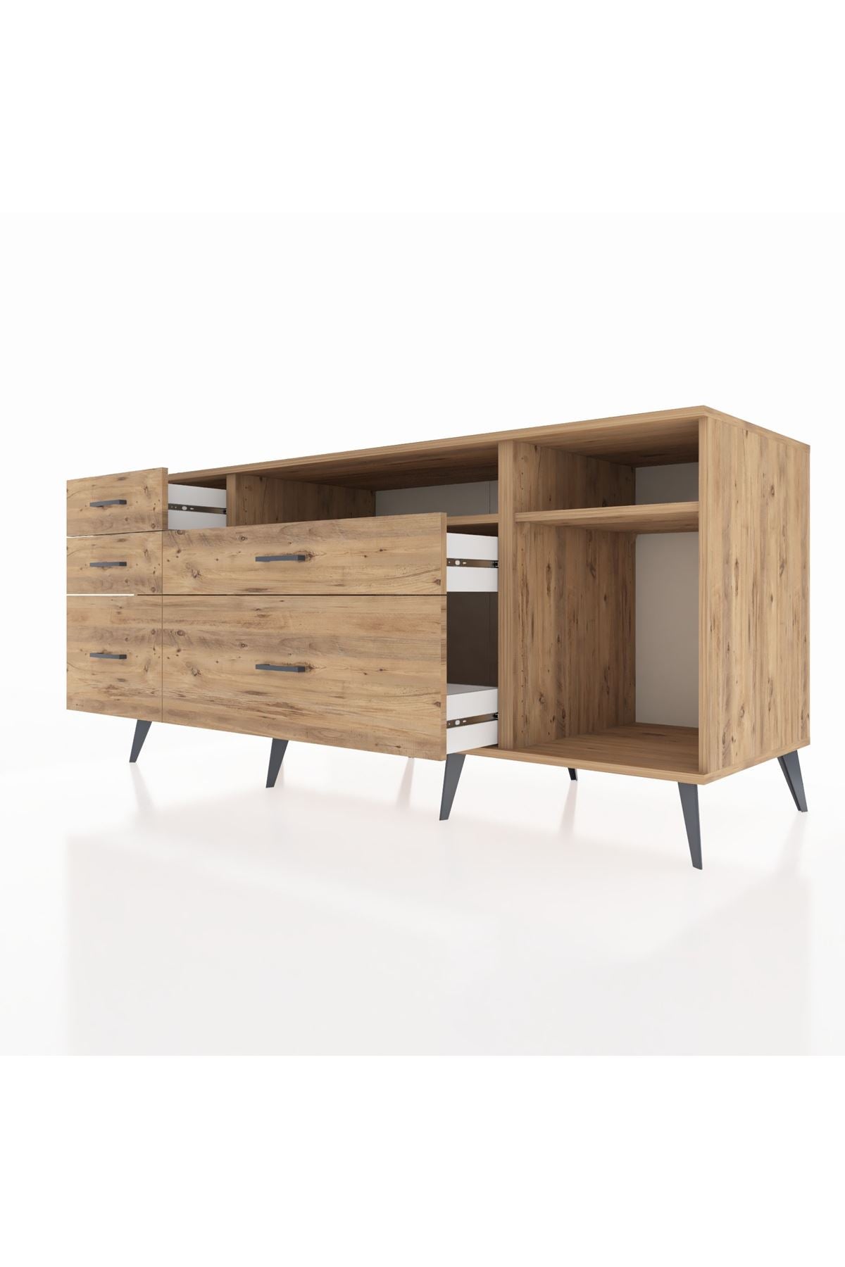 Kronos Konsol 2 Raflı 5 Çekmeceli 176x59x83 - S610M015V21C