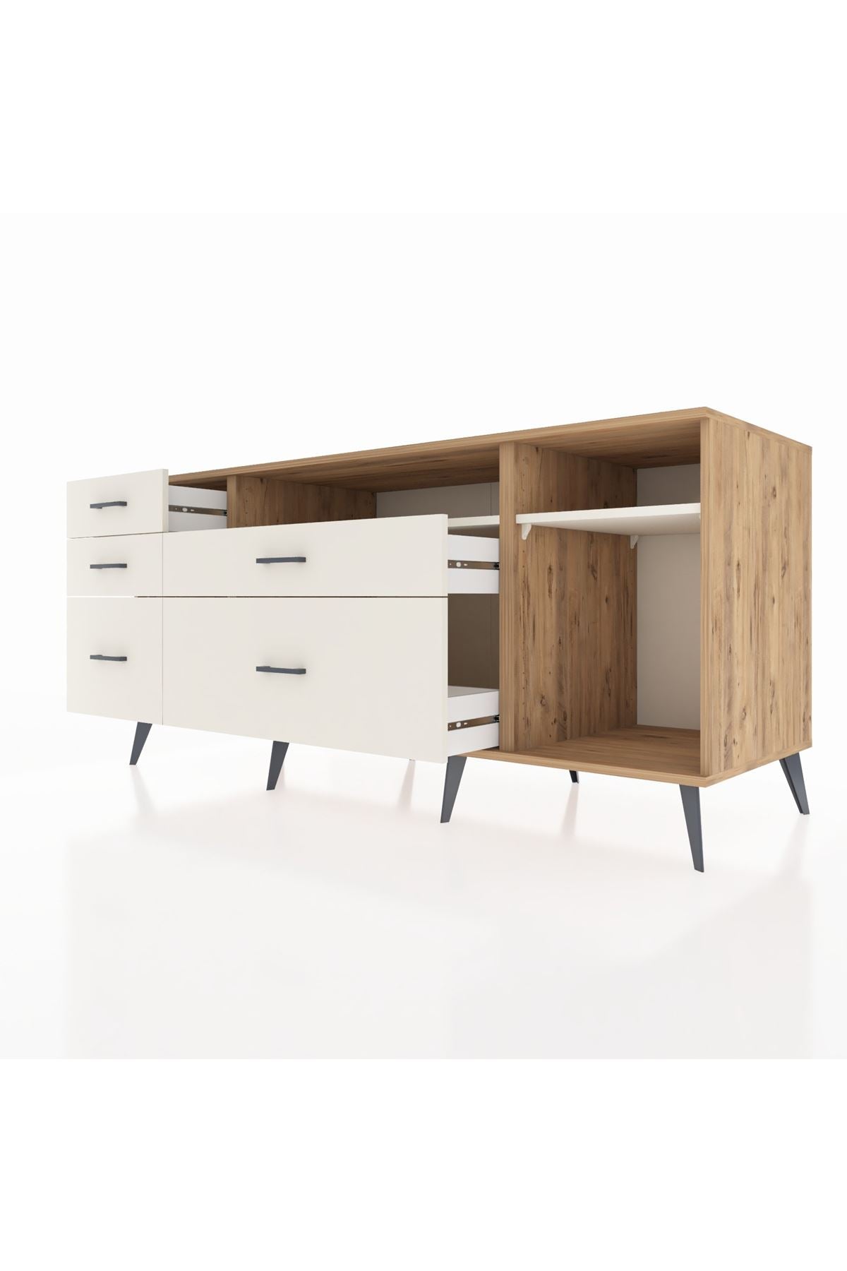 Kronos Konsol 2 Raflı 5 Çekmeceli 176x59x83 - S610M015V22C