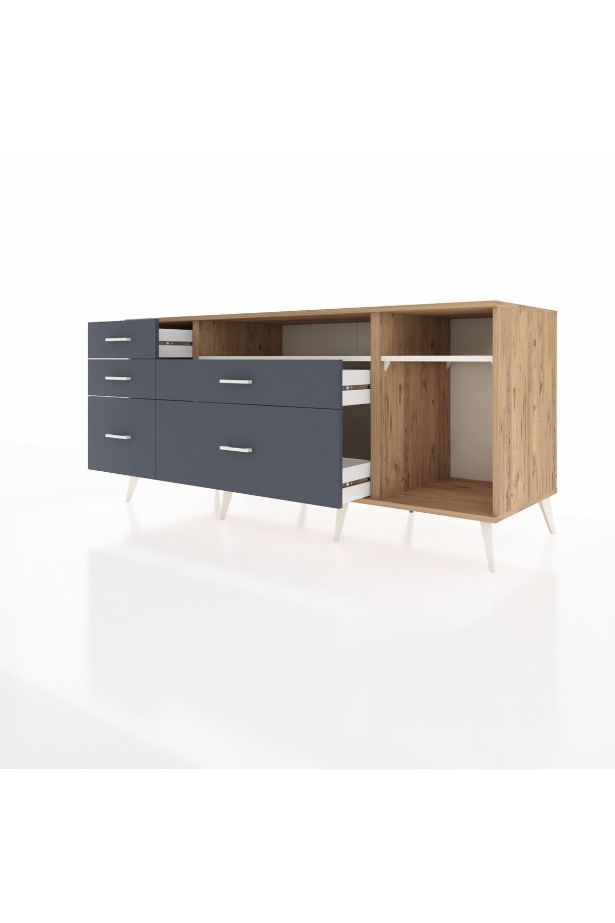 Kronos Konsol 2 Raflı 5 Çekmeceli 176x59x83 - S610M015V23C