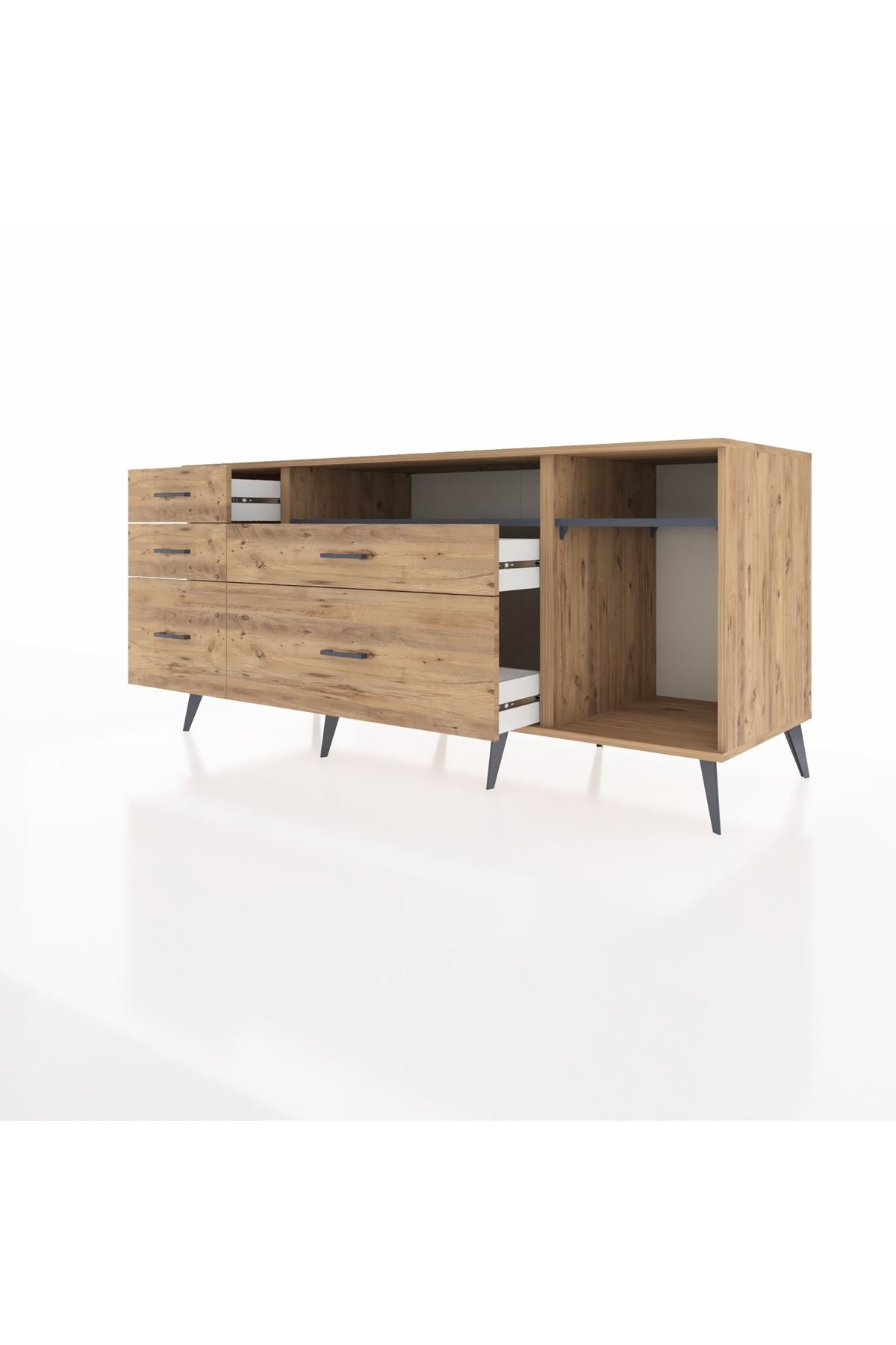 Kronos Konsol 2 Raflı 5 Çekmeceli 176x59x83 - S610M015V27C