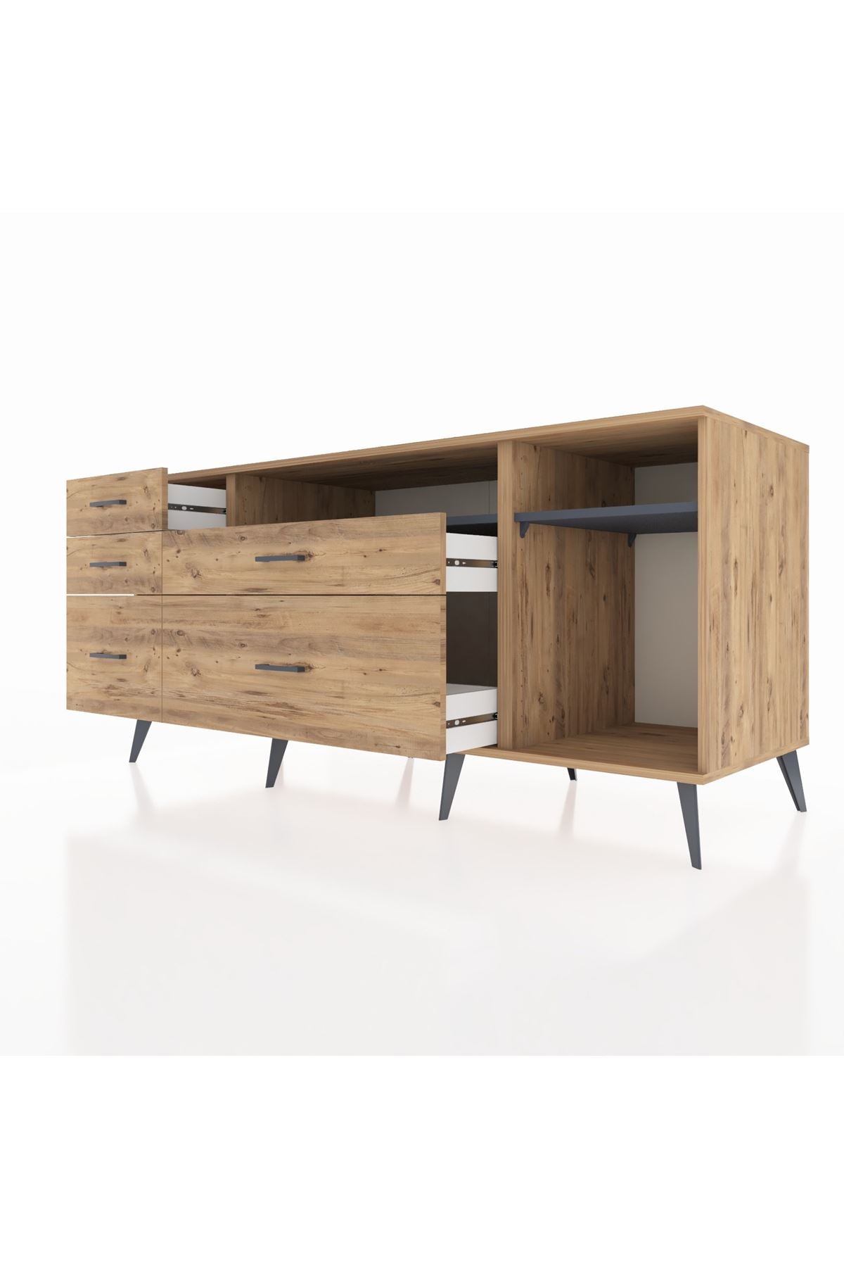 Kronos Konsol 2 Raflı 5 Çekmeceli 176x59x83 - S610M015V27C