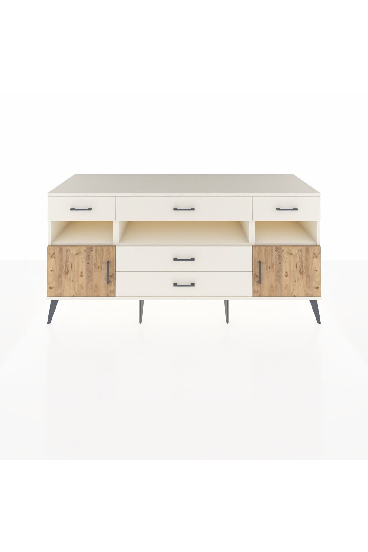 Kronos Konsol 3 Raflı 5 Çekmeceli 2 Kapaklı 176x59x83 - S610M016V01C