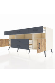 Kronos Konsol 3 Raflı 5 Çekmeceli 2 Kapaklı 176x59x83 - S610M016V02C