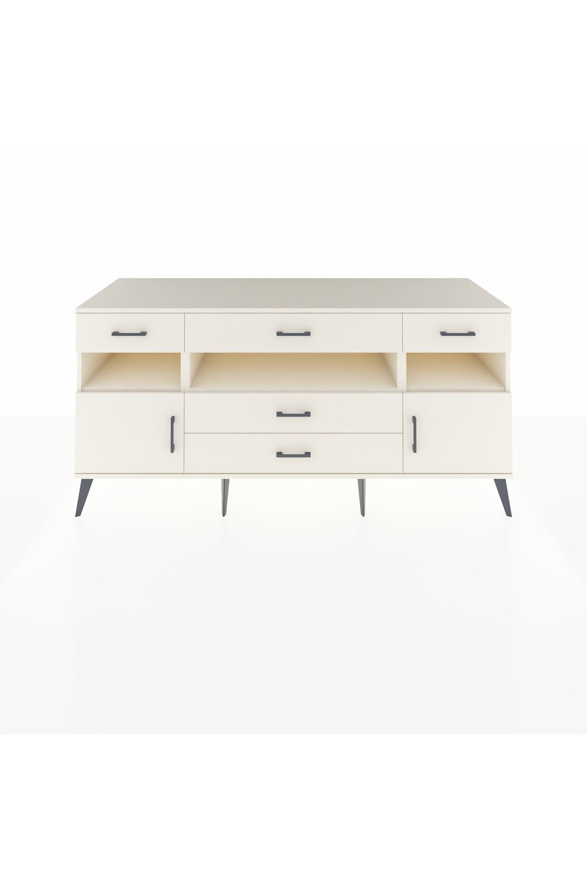 Kronos Konsol 3 Raflı 5 Çekmeceli 2 Kapaklı 176x59x83 - S610M016V04C