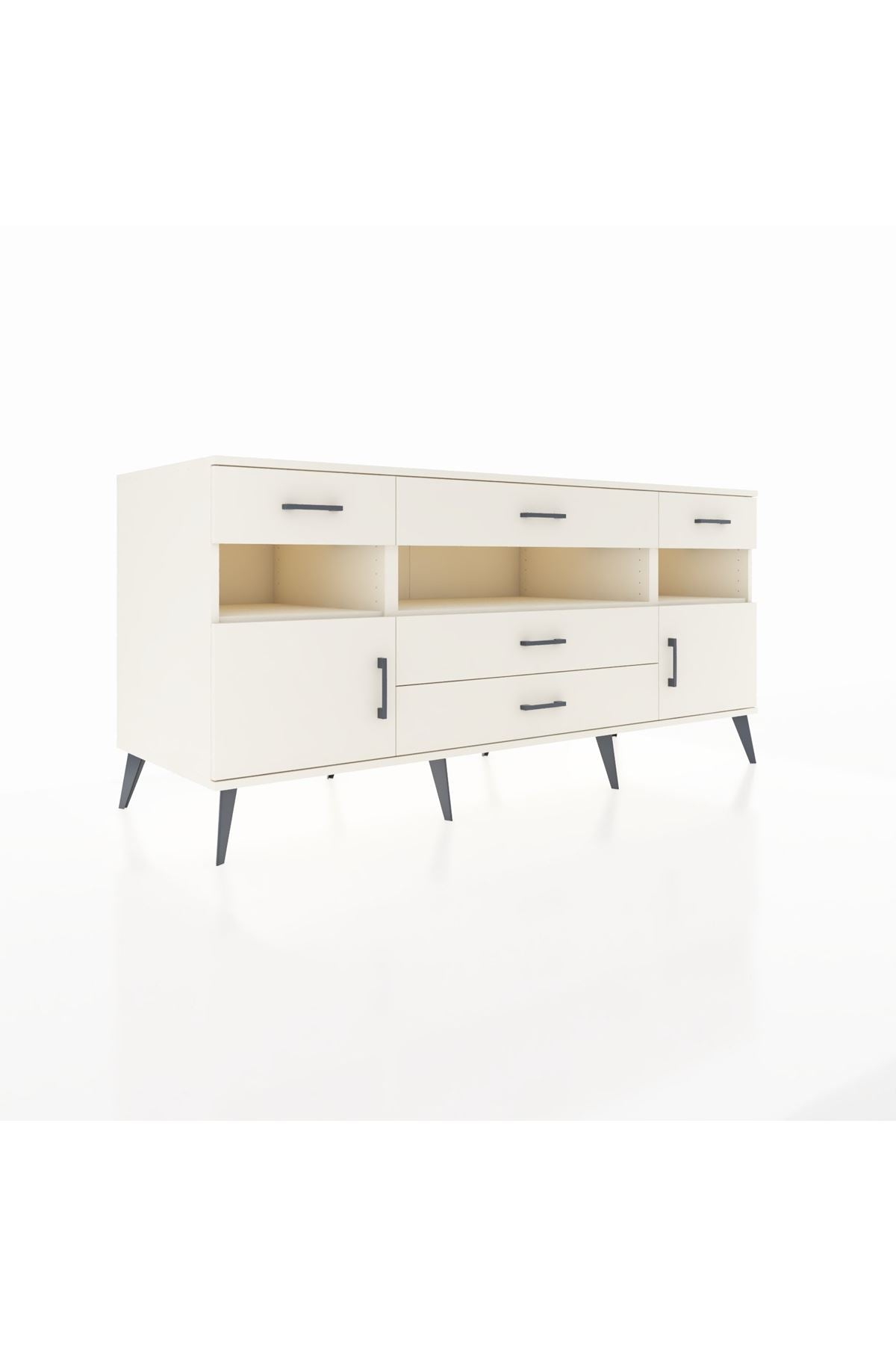 Kronos Konsol 3 Raflı 5 Çekmeceli 2 Kapaklı 176x59x83 - S610M016V04C