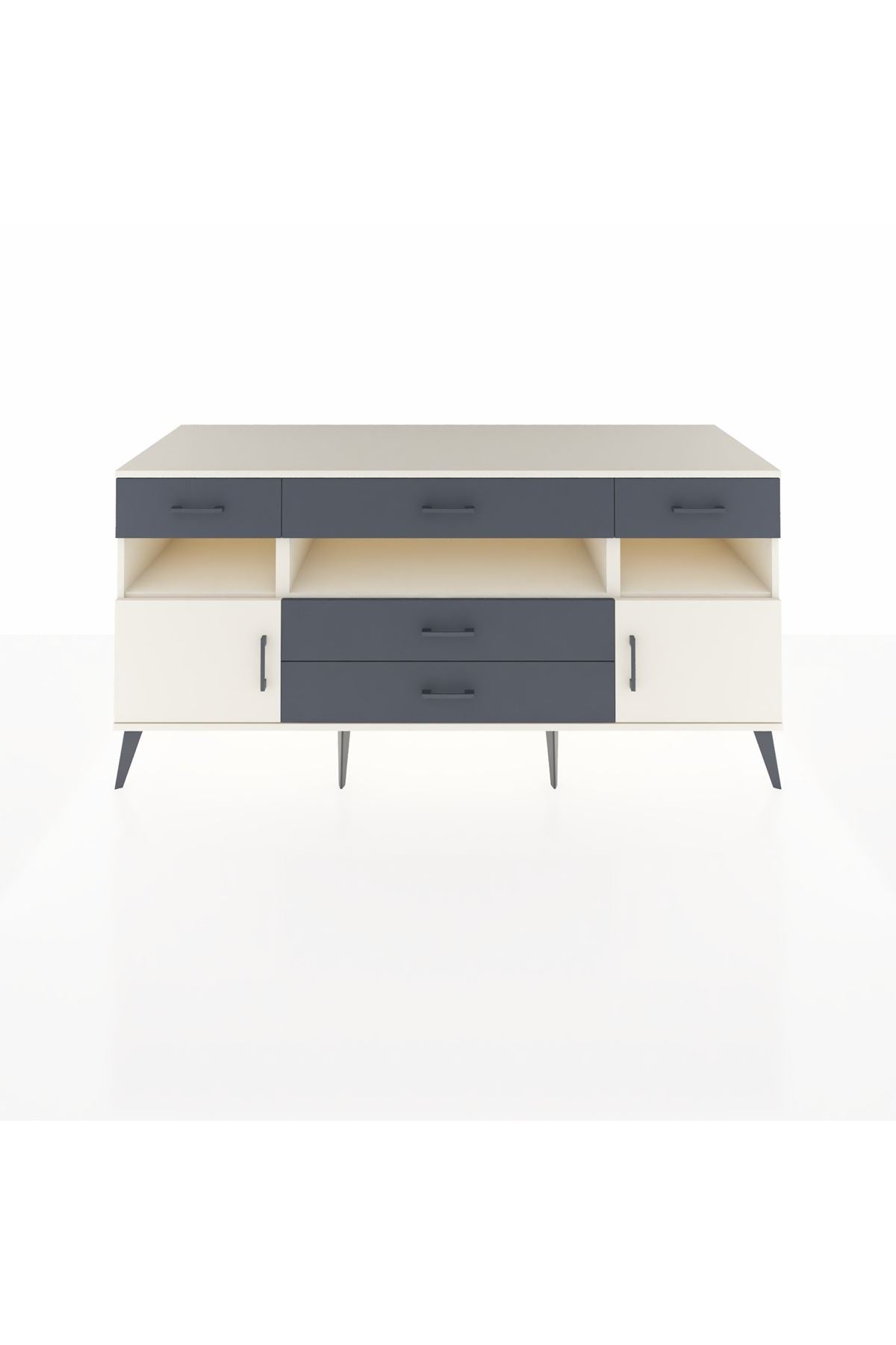 Kronos Konsol 3 Raflı 5 Çekmeceli 2 Kapaklı 176x59x83 - S610M016V05C