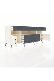 Kronos Konsol 3 Raflı 5 Çekmeceli 2 Kapaklı 176x59x83 - S610M016V05C