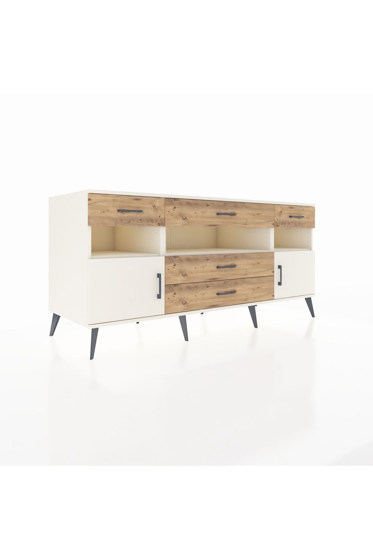 Kronos Konsol 3 Raflı 5 Çekmeceli 2 Kapaklı 176x59x83 - S610M016V06C