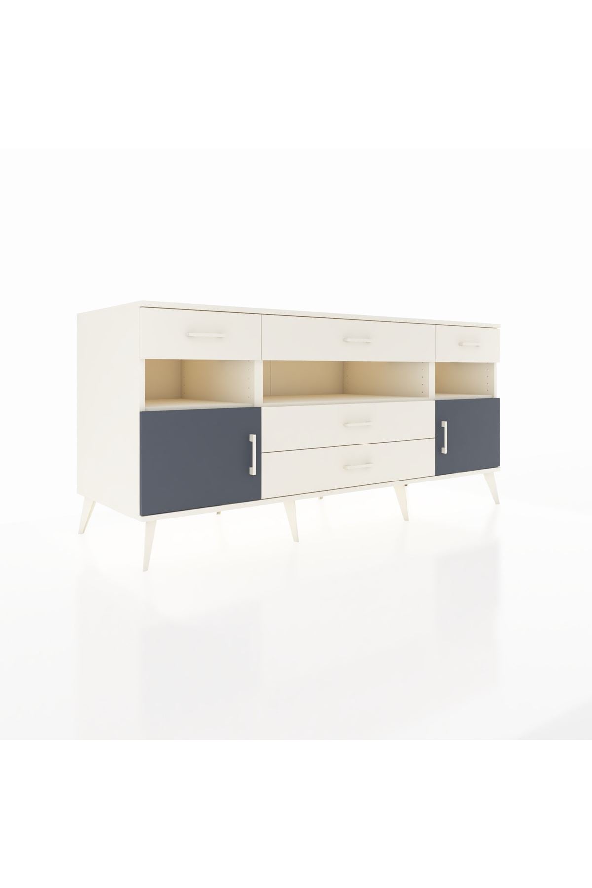 Kronos Konsol 3 Raflı 5 Çekmeceli 2 Kapaklı 176x59x83 - S610M016V07C