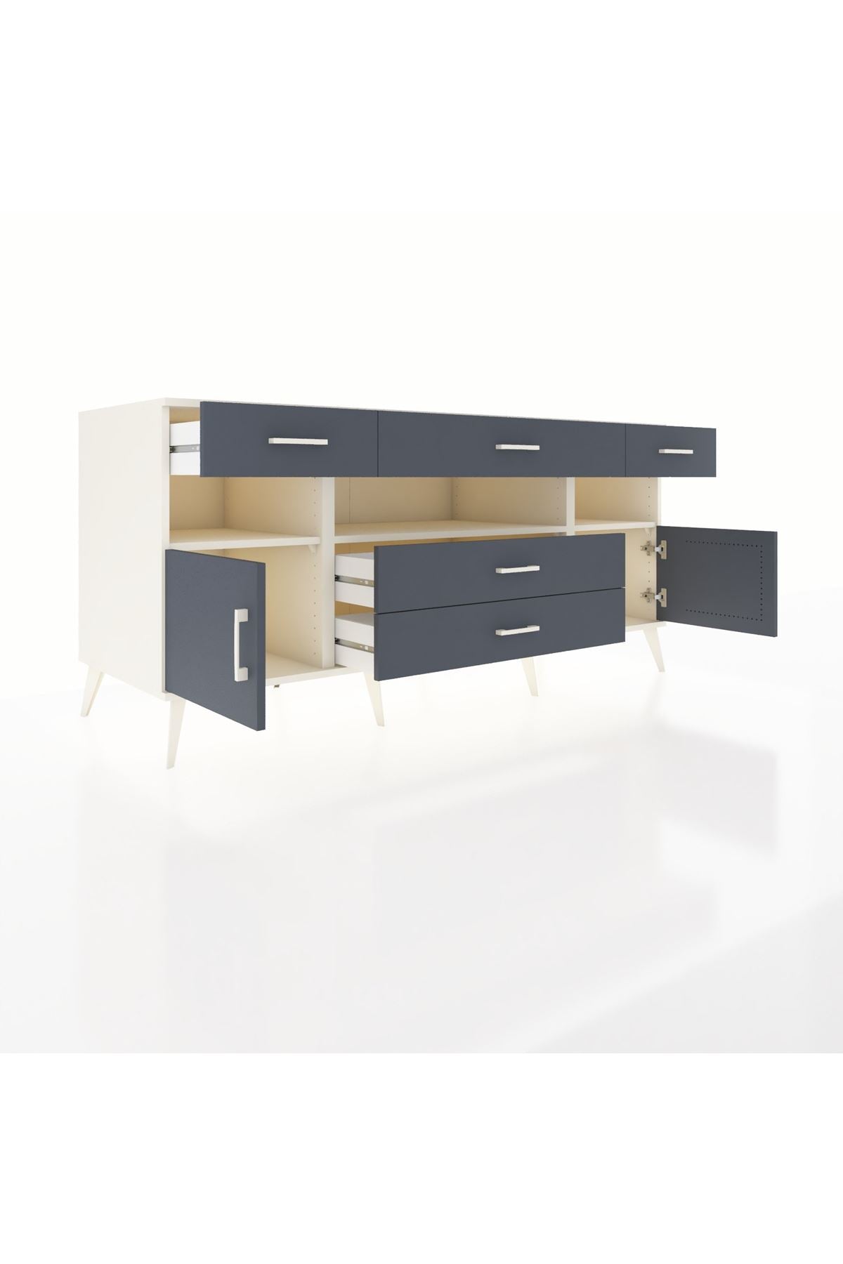 Kronos Konsol 3 Raflı 5 Çekmeceli 2 Kapaklı 176x59x83 - S610M016V08C