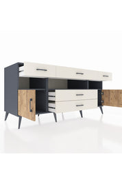 Kronos Konsol 3 Raflı 5 Çekmeceli 2 Kapaklı 176x59x83 - S610M016V10C