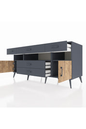 Kronos Konsol 3 Raflı 5 Çekmeceli 2 Kapaklı 176x59x83 - S610M016V11C