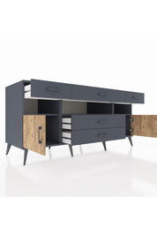 Kronos Konsol 3 Raflı 5 Çekmeceli 2 Kapaklı 176x59x83 - S610M016V11C