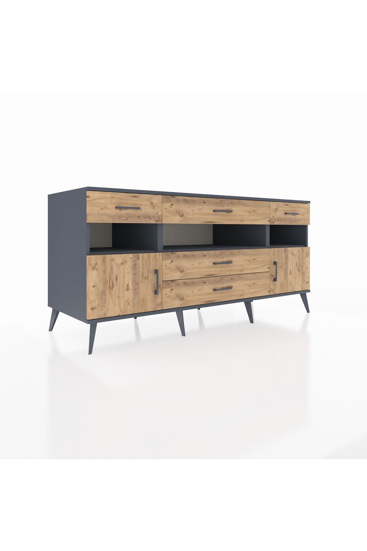 Kronos Konsol 3 Raflı 5 Çekmeceli 2 Kapaklı 176x59x83 - S610M016V12C