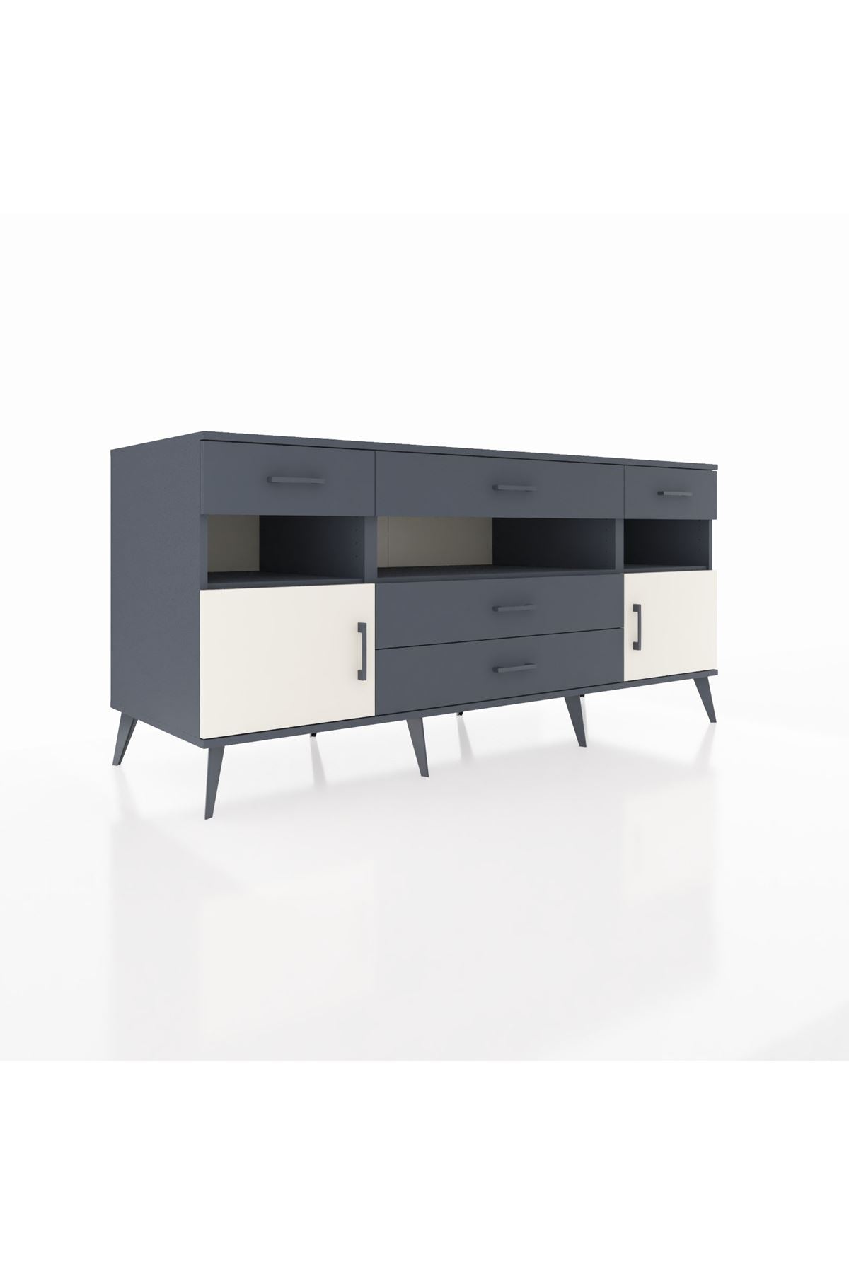 Kronos Konsol 3 Raflı 5 Çekmeceli 2 Kapaklı 176x59x83 - S610M016V14C