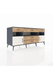 Kronos Konsol 3 Raflı 5 Çekmeceli 2 Kapaklı 176x59x83 - S610M016V15C