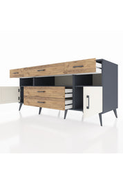 Kronos Konsol 3 Raflı 5 Çekmeceli 2 Kapaklı 176x59x83 - S610M016V15C