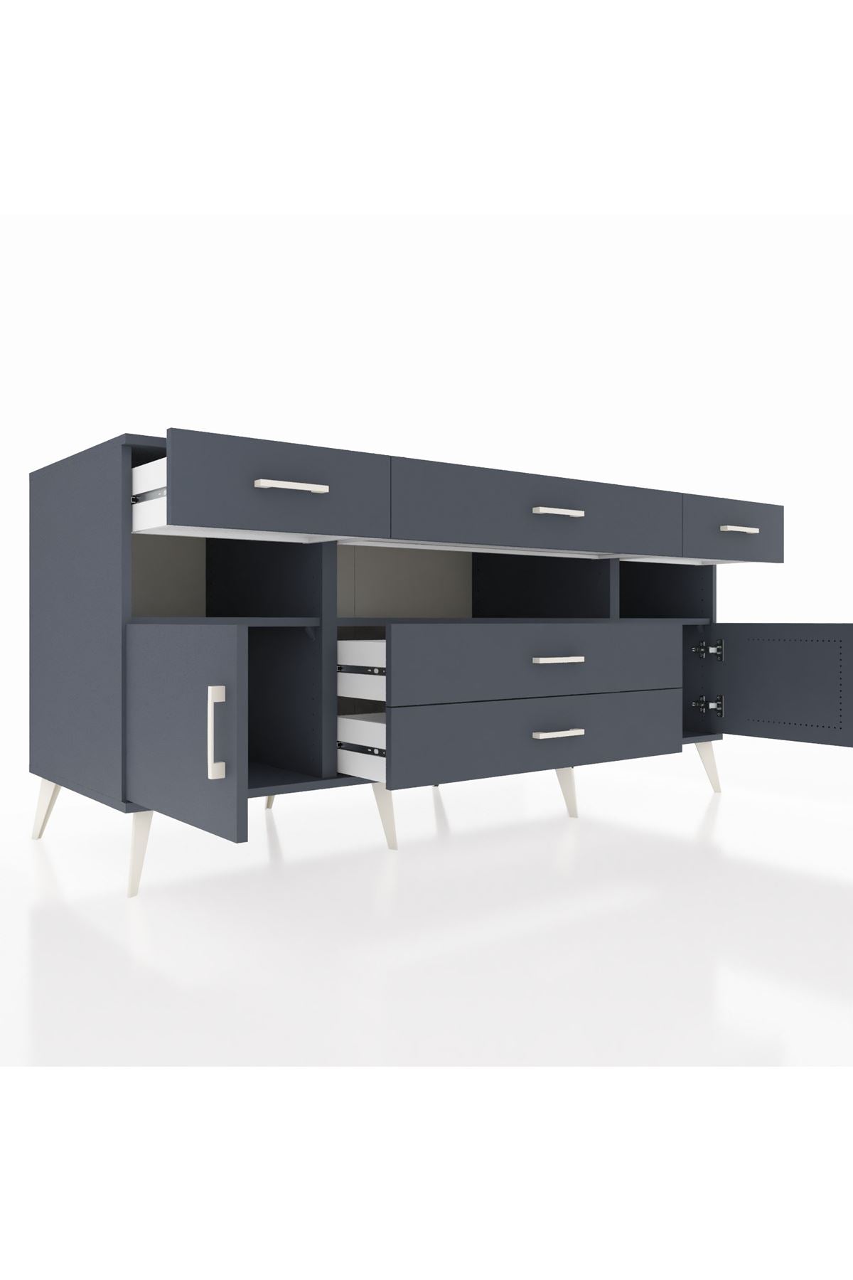 Kronos Konsol 3 Raflı 5 Çekmeceli 2 Kapaklı 176x59x83 - S610M016V17C