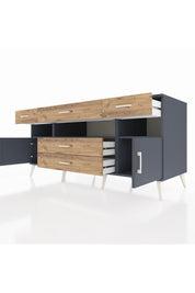 Kronos Konsol 3 Raflı 5 Çekmeceli 2 Kapaklı 176x59x83 - S610M016V18C