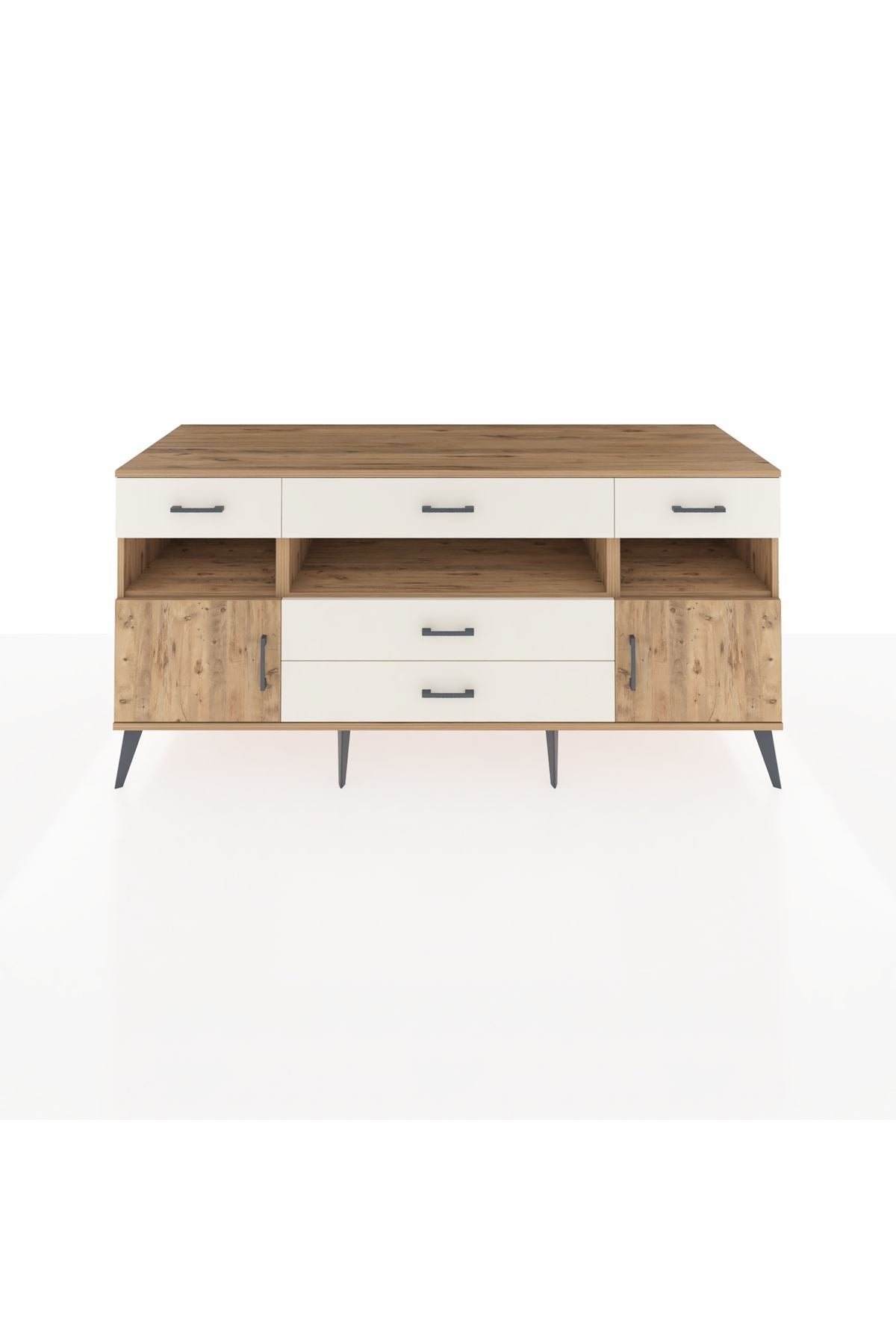 Kronos Konsol 3 Raflı 5 Çekmeceli 2 Kapaklı 176x59x83 - S610M016V19C