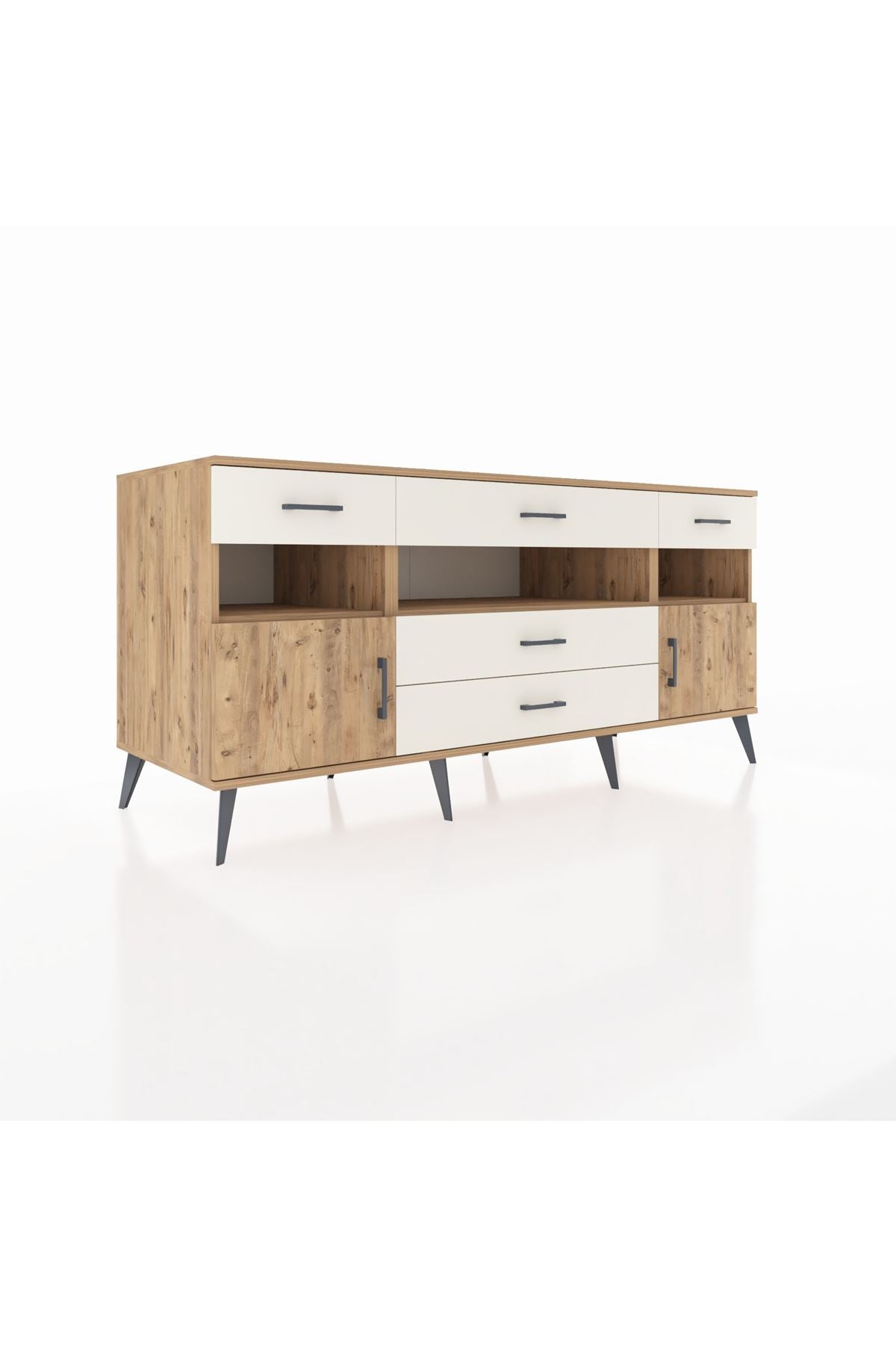 Kronos Konsol 3 Raflı 5 Çekmeceli 2 Kapaklı 176x59x83 - S610M016V19C