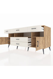 Kronos Konsol 3 Raflı 5 Çekmeceli 2 Kapaklı 176x59x83 - S610M016V19C