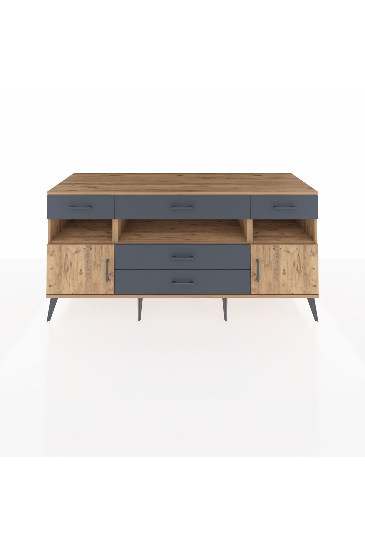 Kronos Konsol 3 Raflı 5 Çekmeceli 2 Kapaklı 176x59x83 - S610M016V20C