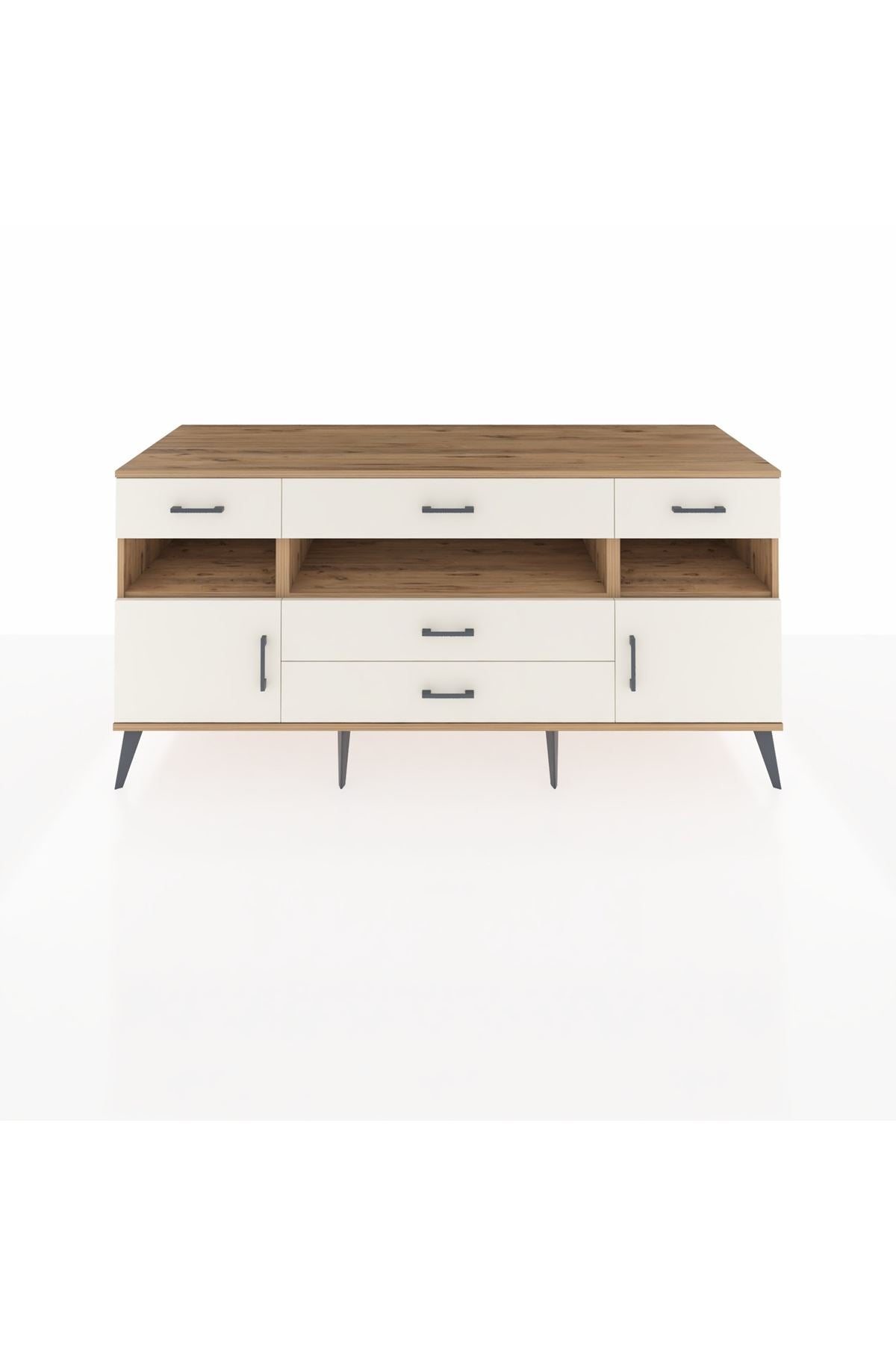 Kronos Konsol 3 Raflı 5 Çekmeceli 2 Kapaklı 176x59x83 - S610M016V22C