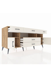 Kronos Konsol 3 Raflı 5 Çekmeceli 2 Kapaklı 176x59x83 - S610M016V22C