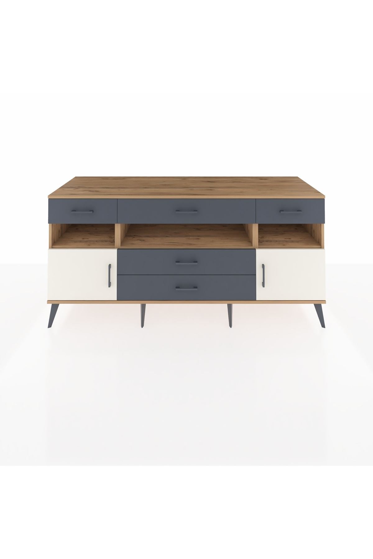 Kronos Konsol 3 Raflı 5 Çekmeceli 2 Kapaklı 176x59x83 - S610M016V23C