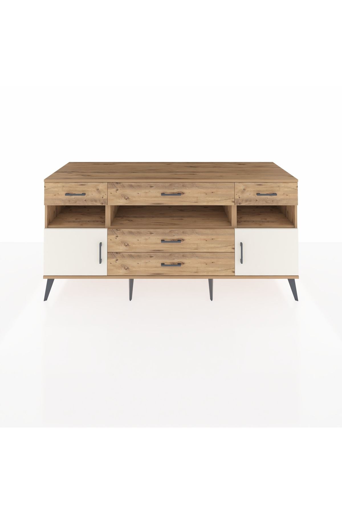 Kronos Konsol 3 Raflı 5 Çekmeceli 2 Kapaklı 176x59x83 - S610M016V24C