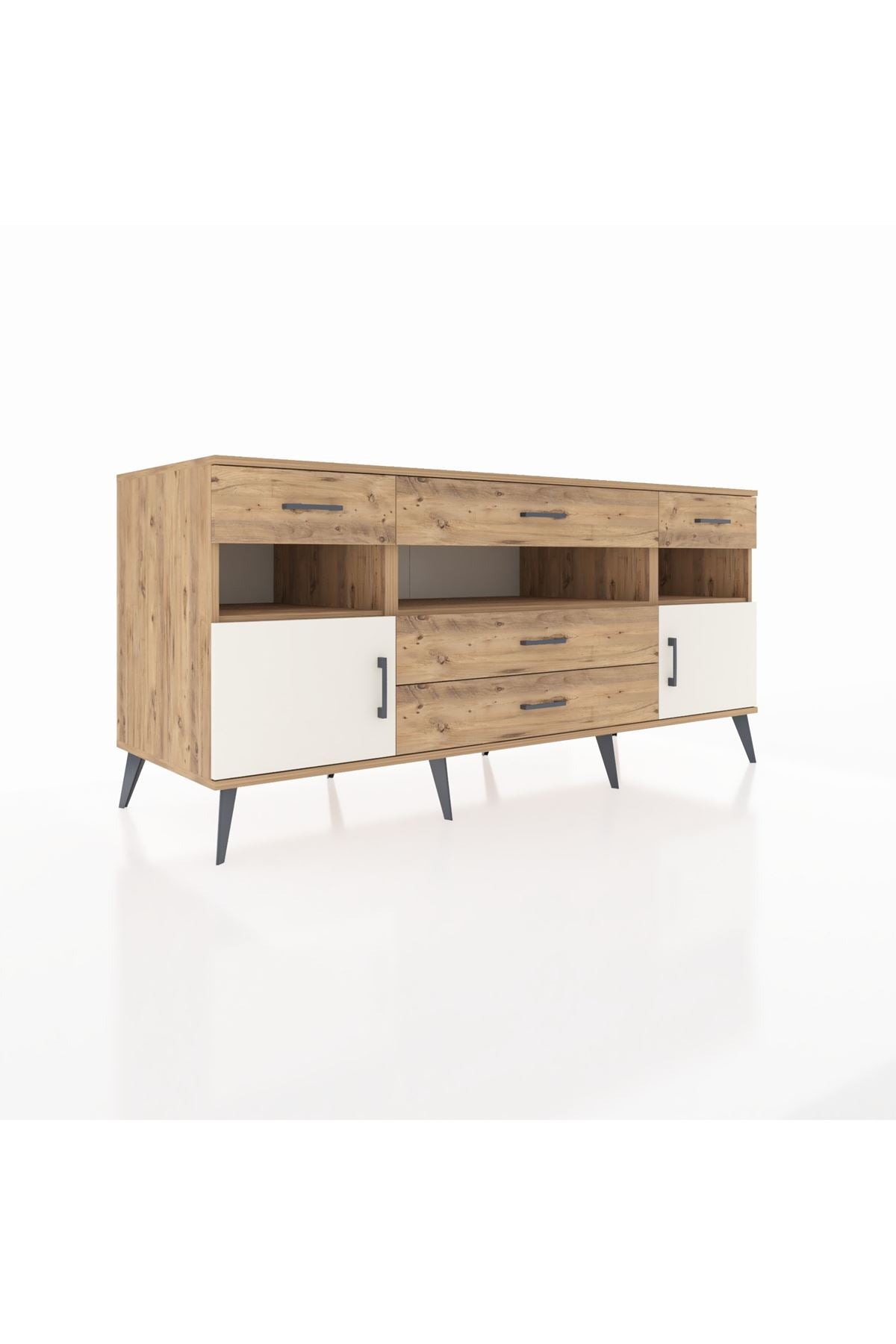 Kronos Konsol 3 Raflı 5 Çekmeceli 2 Kapaklı 176x59x83 - S610M016V24C