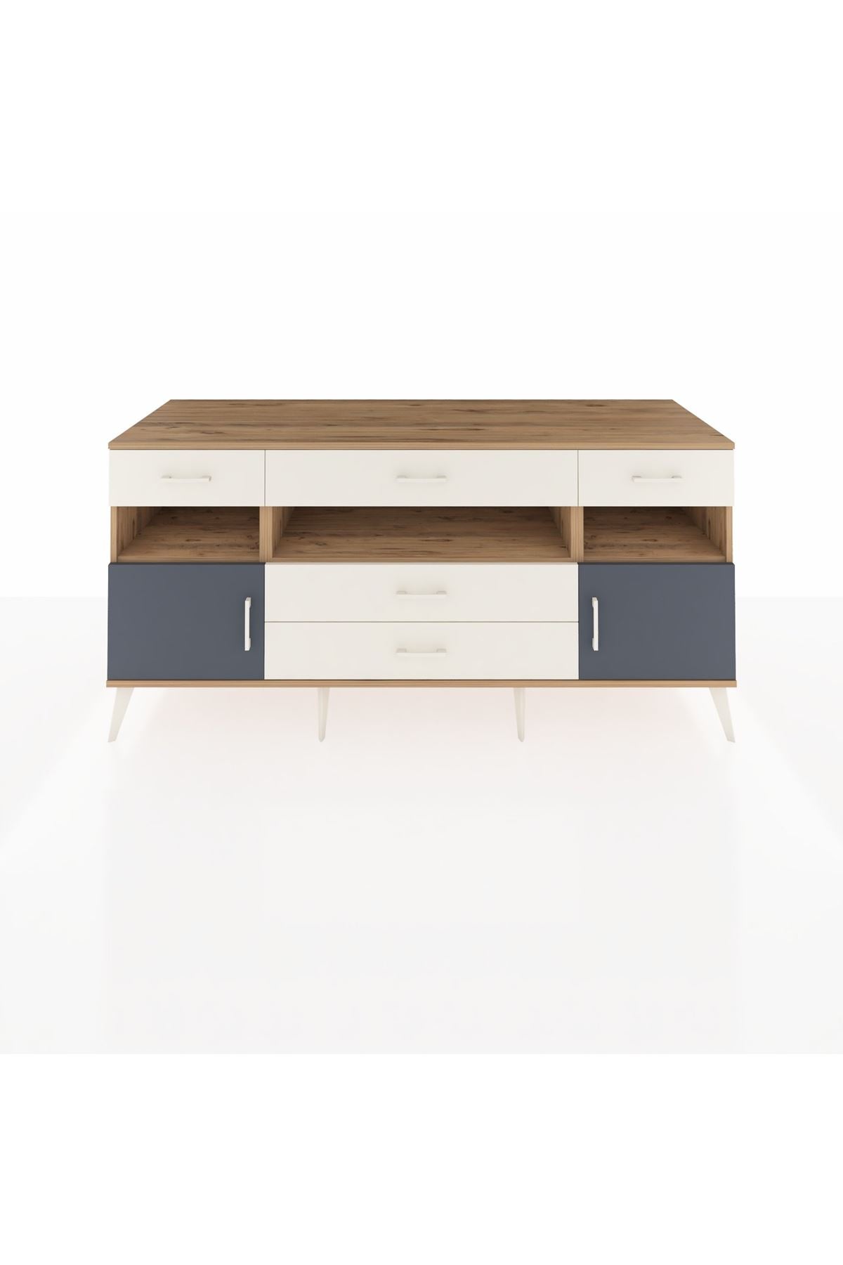 Kronos Konsol 3 Raflı 5 Çekmeceli 2 Kapaklı 176x59x83 - S610M016V25C