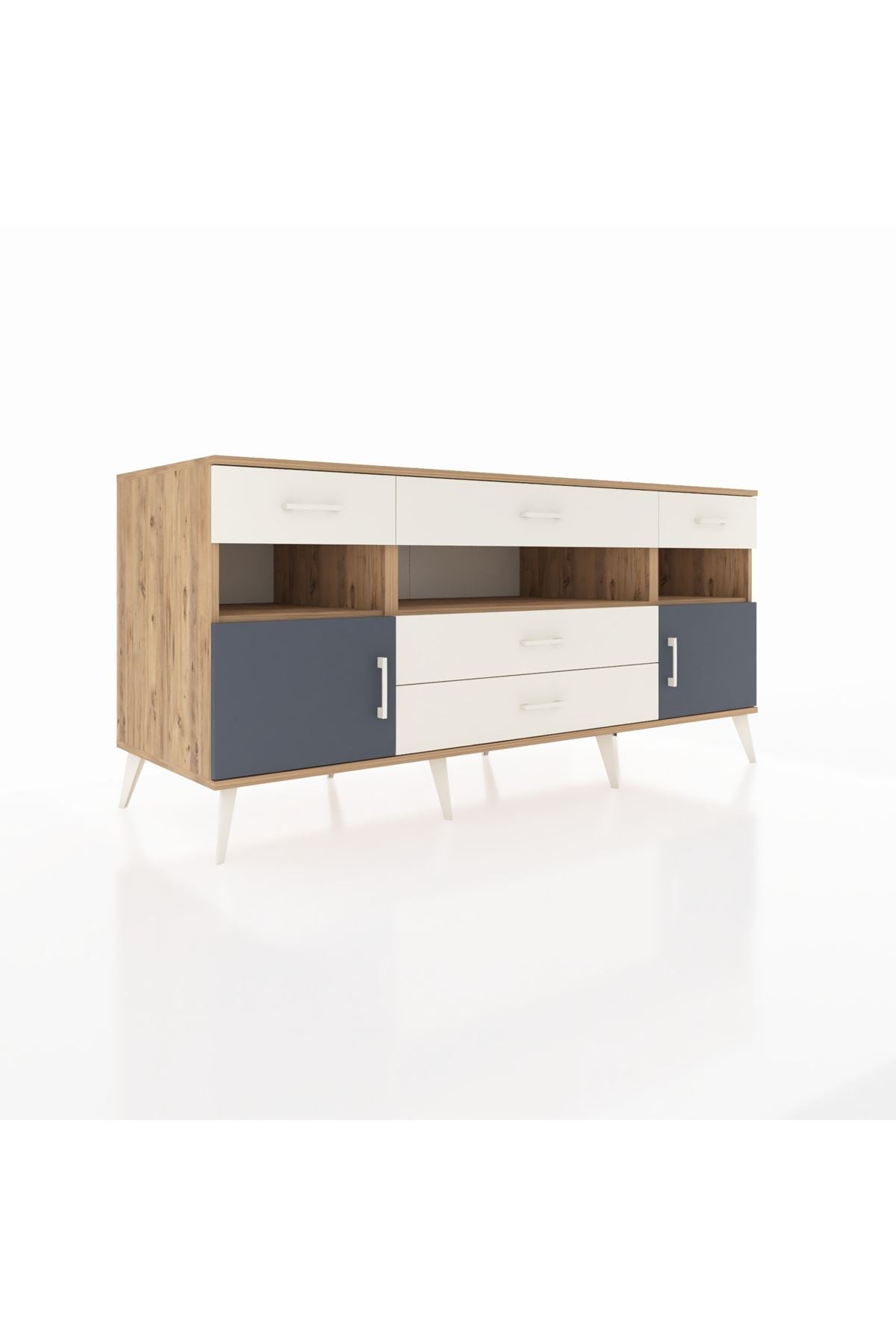 Kronos Konsol 3 Raflı 5 Çekmeceli 2 Kapaklı 176x59x83 - S610M016V25C