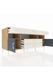 Kronos Konsol 3 Raflı 5 Çekmeceli 2 Kapaklı 176x59x83 - S610M016V25C