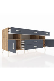 Kronos Konsol 3 Raflı 5 Çekmeceli 2 Kapaklı 176x59x83 - S610M016V26C