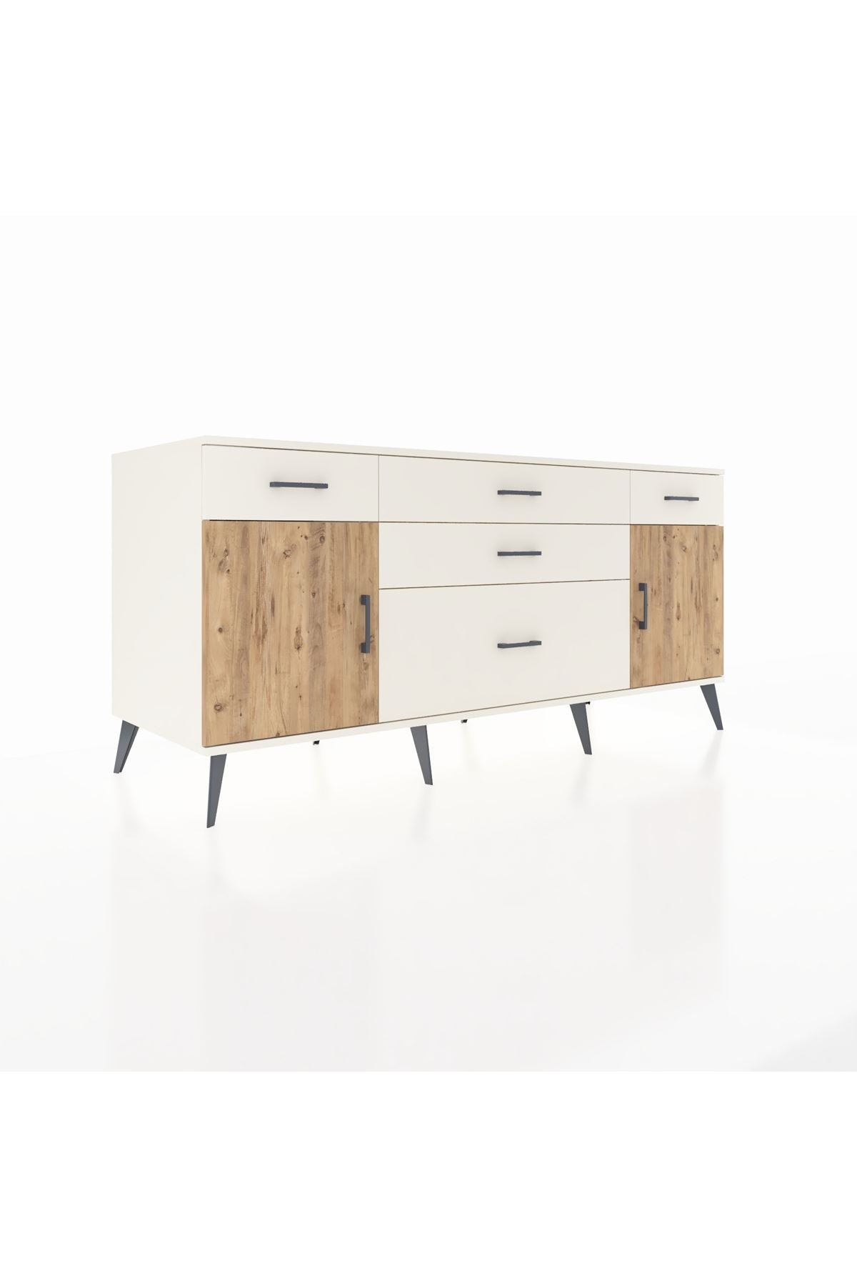 Kronos Konsol 2 Raflı 5 Çekmeceli 2 Kapaklı 176x59x83 - S610M017V01C