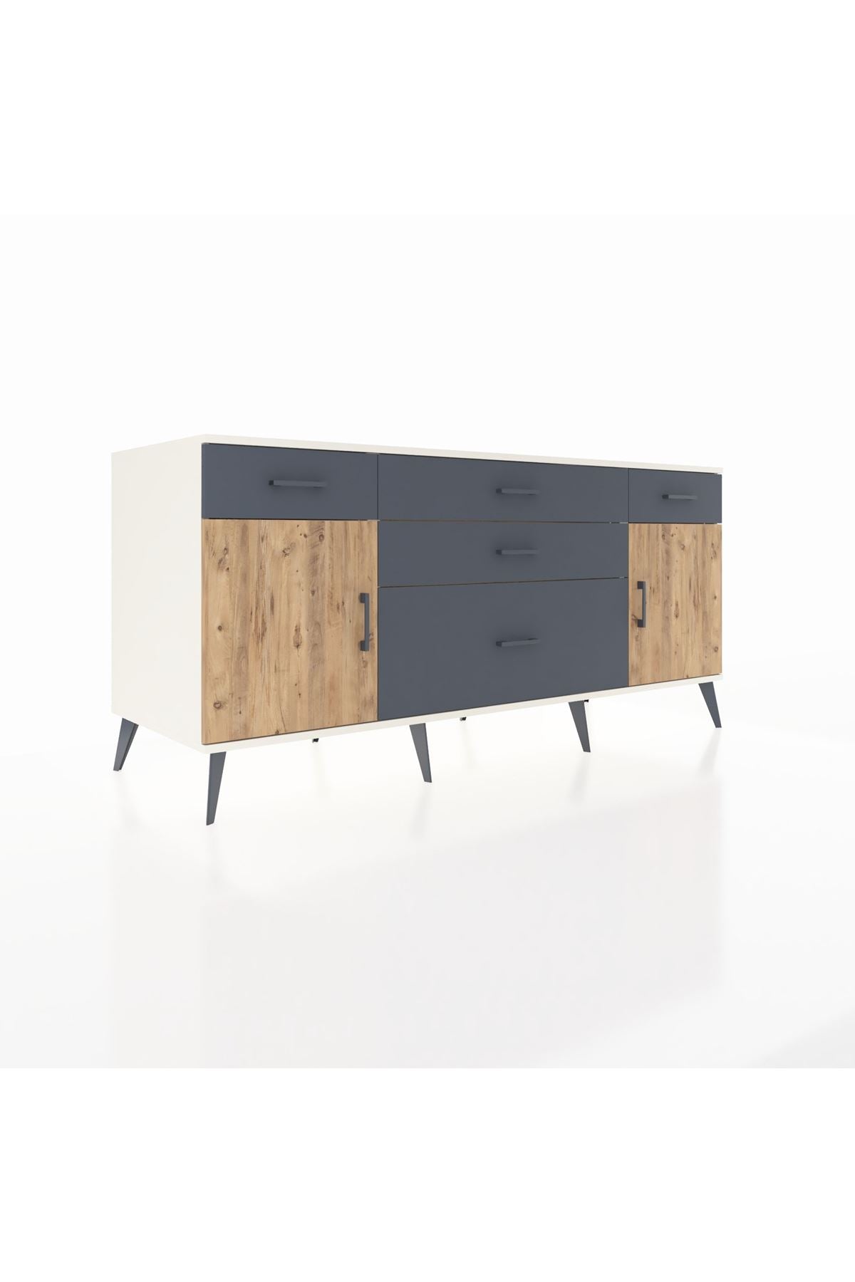 Kronos Konsol 2 Raflı 5 Çekmeceli 2 Kapaklı 176x59x83 - S610M017V02C