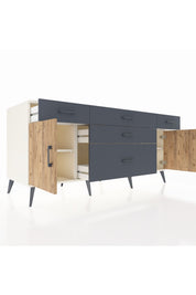 Kronos Konsol 2 Raflı 5 Çekmeceli 2 Kapaklı 176x59x83 - S610M017V02C