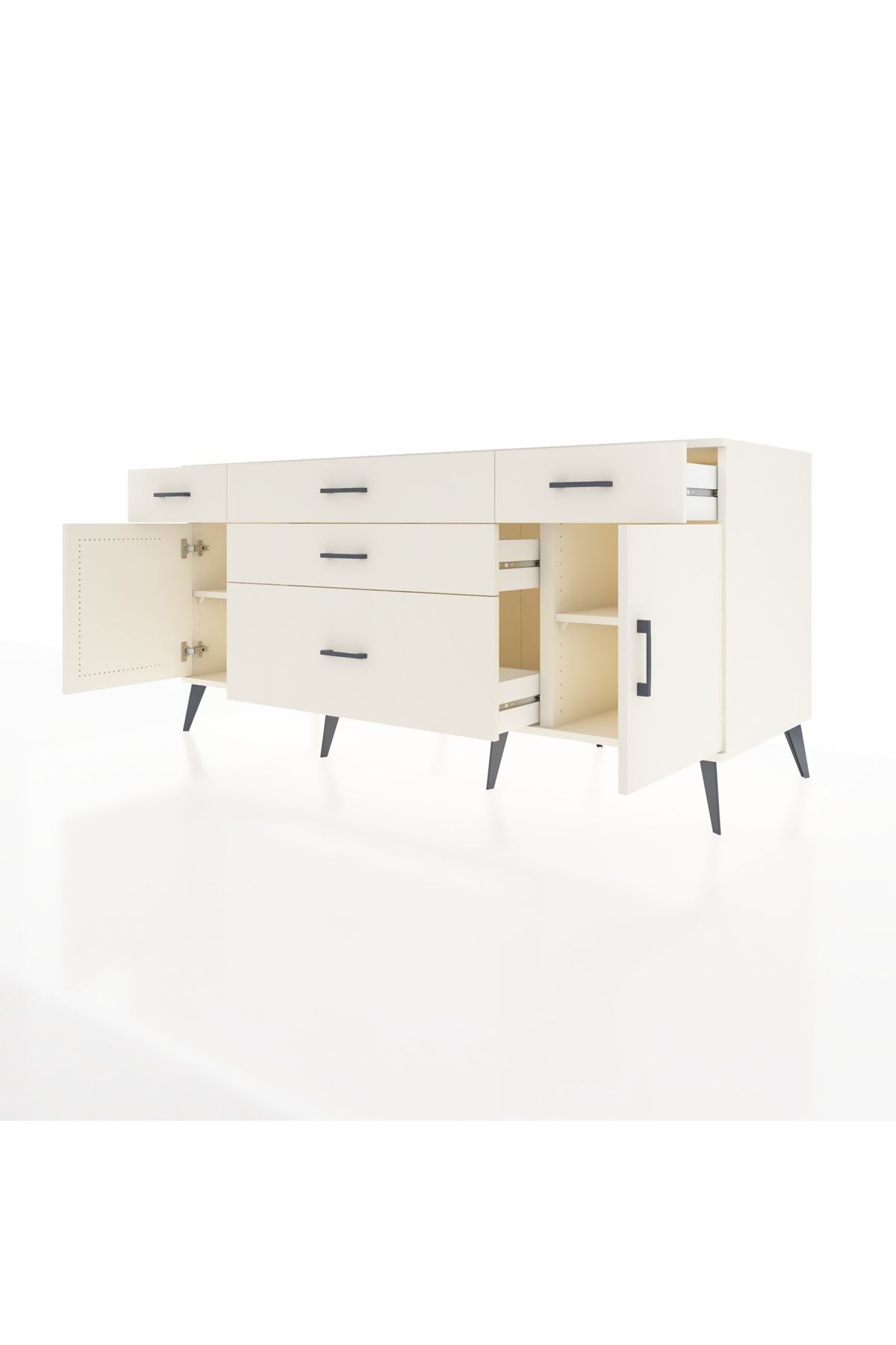 Kronos Konsol 2 Raflı 5 Çekmeceli 2 Kapaklı 176x59x83 - S610M017V04C